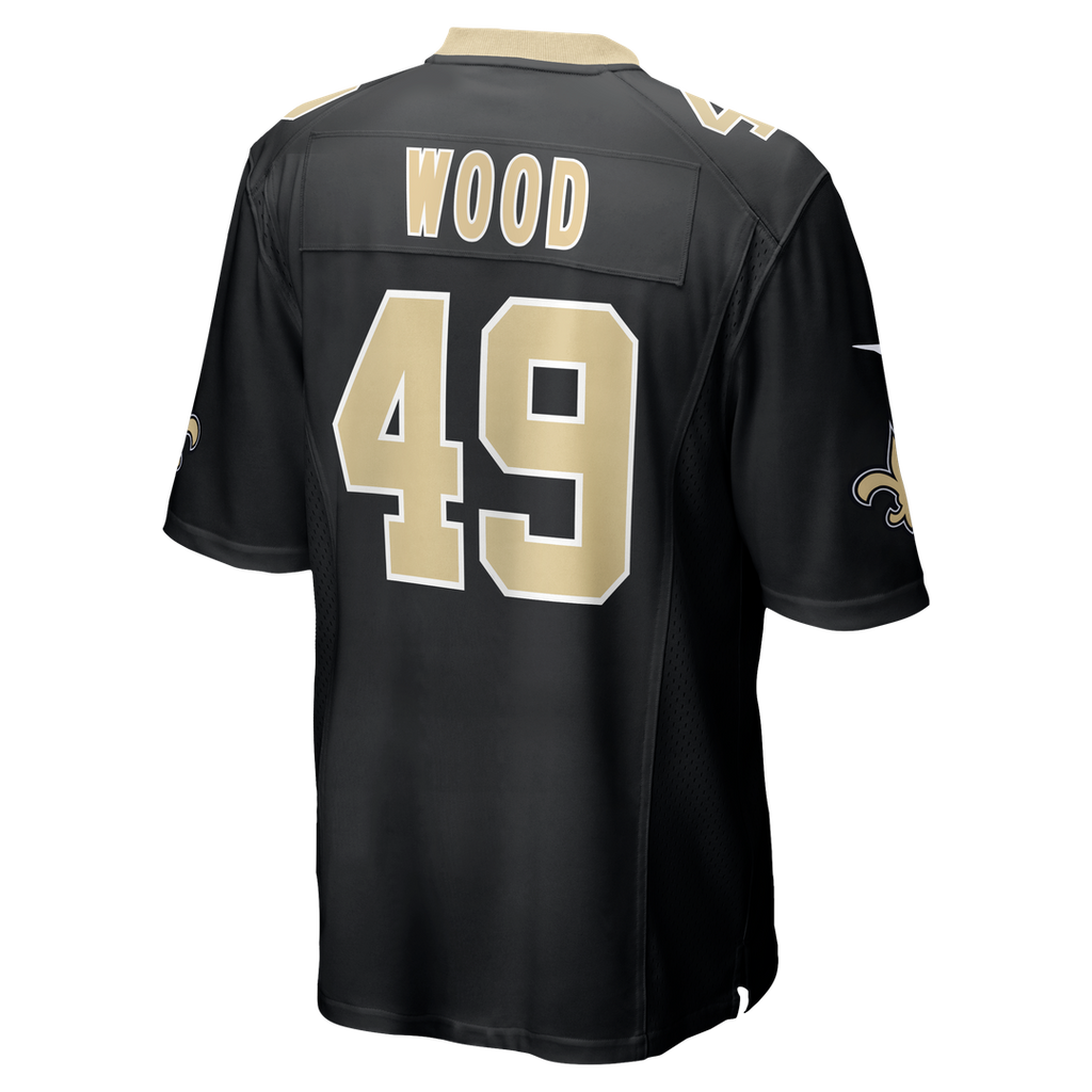Men's Nike New Orleans Saints Zach Wood Black Game NFL Jersey