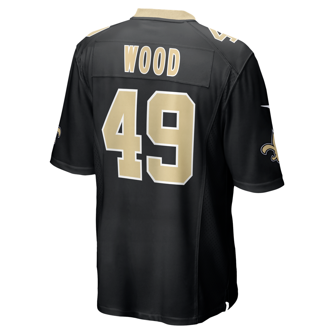 Men's Nike New Orleans Saints Zach Wood Black Game NFL Jersey