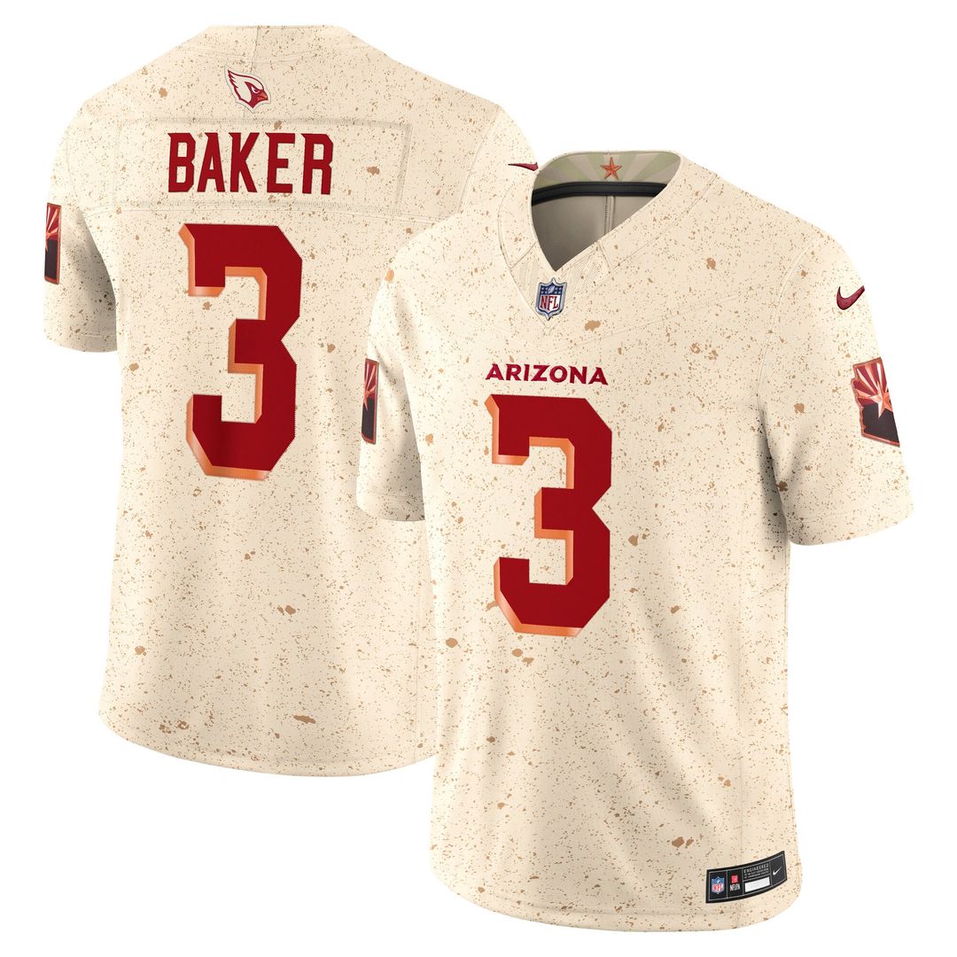 Men's Nike Arizona Cardinals Budda Baker Natural 2025 Rivalries Collection Stitched Limited NFL Jersey