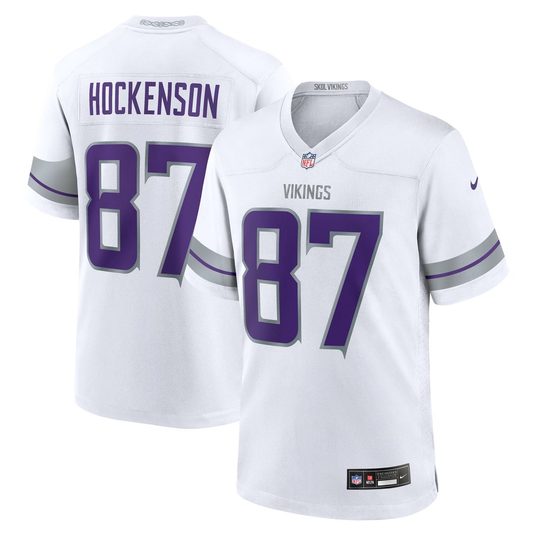 Men's Nike Minnesota Vikings T.J. Hockenson White Alternate Game Player NFL Jersey