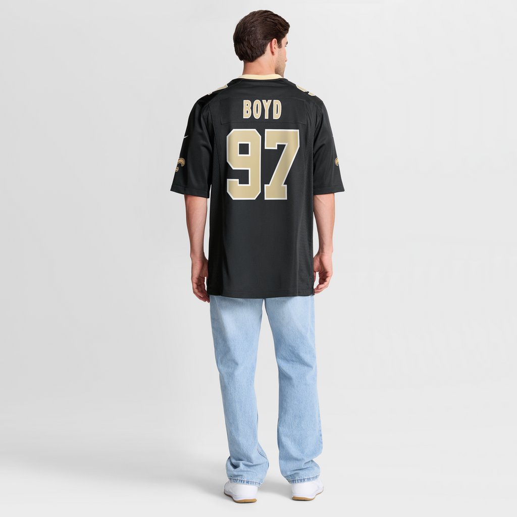 Men's Nike New Orleans Saints Khristian Boyd Black Game NFL Jersey