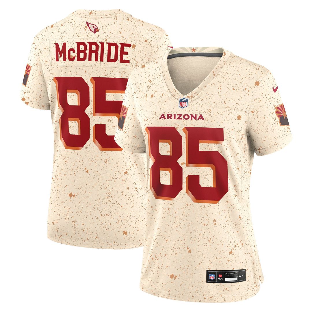 Women's Nike Arizona Cardinals Trey McBride Natural 2025 Rivalries Collection Game NFL Jersey