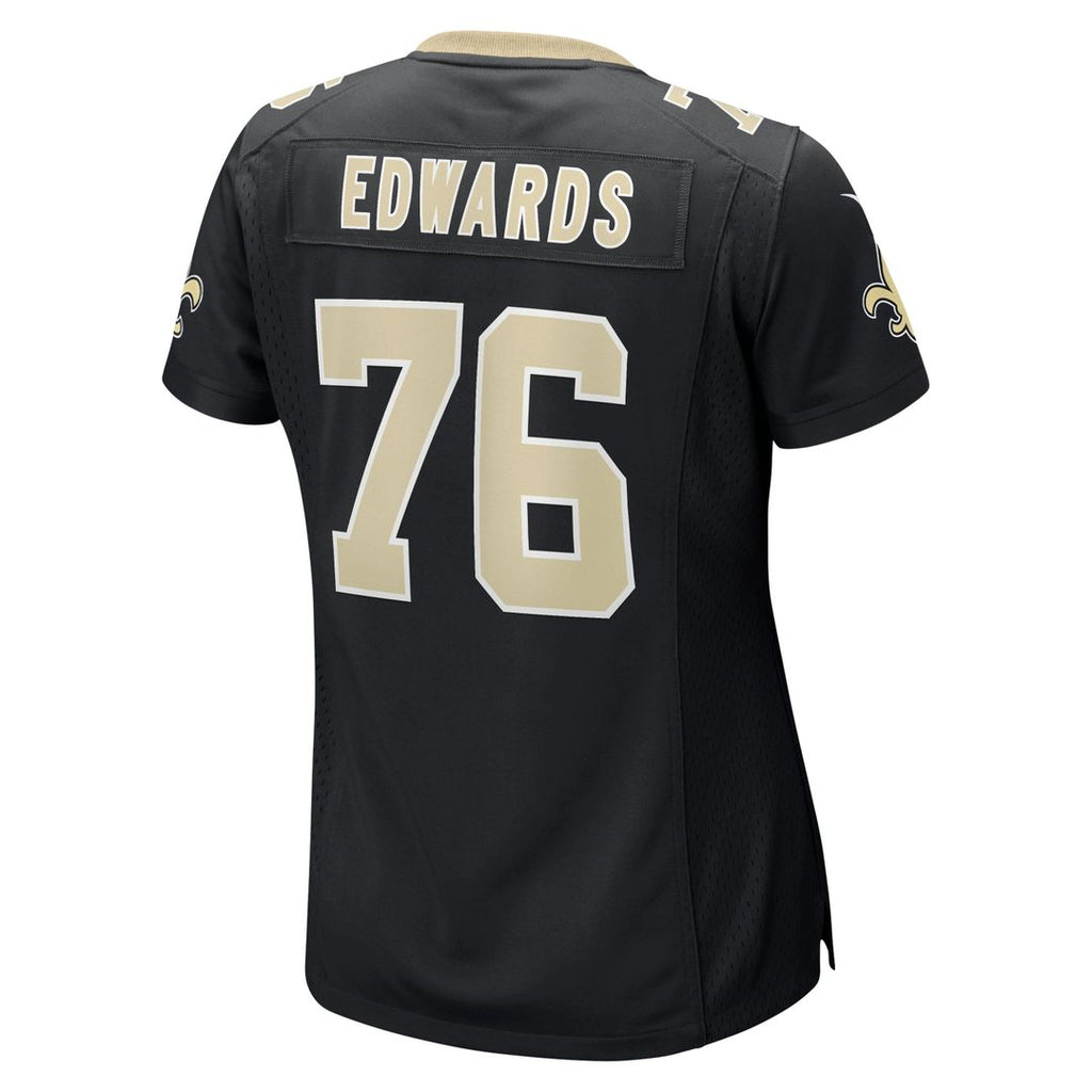 Women's Nike New Orleans Saints David Edwards Black Team Game NFL Jersey