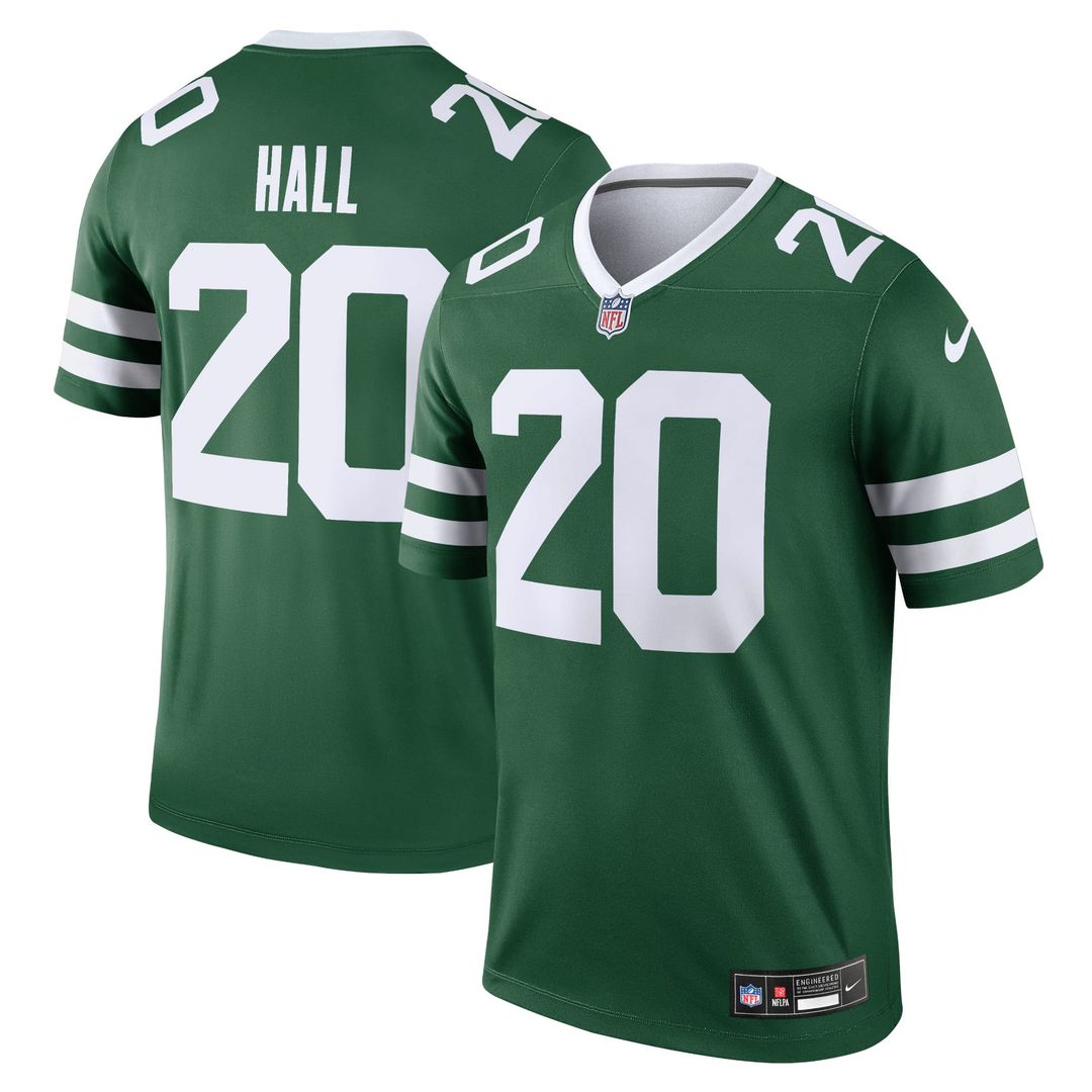 Men's Nike New York Jets Breece Hall Green Legend Player NFL Performance Top