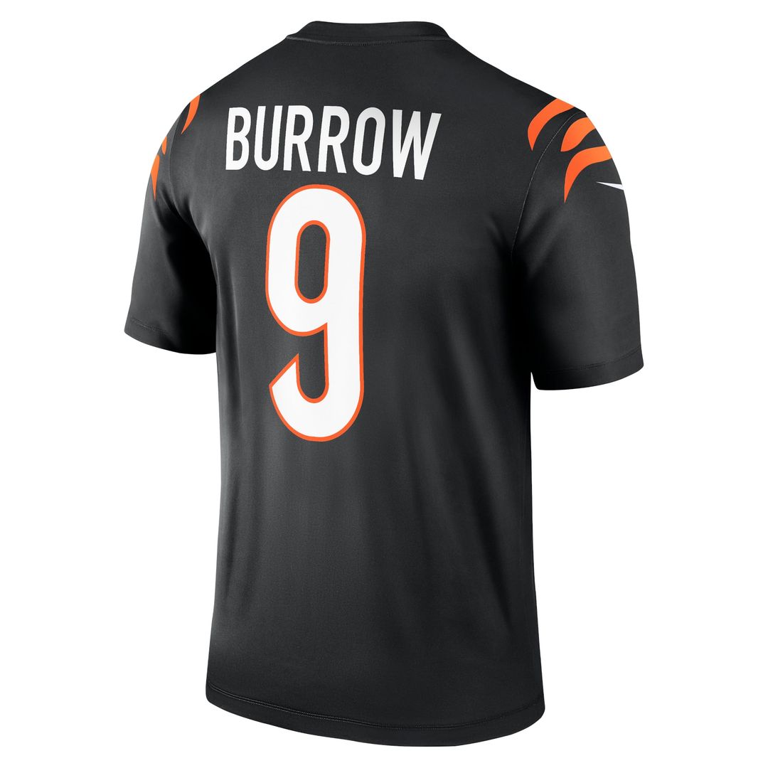 Men's Nike Cincinnati Bengals Joe Burrow Black Legend Player NFL Performance Top