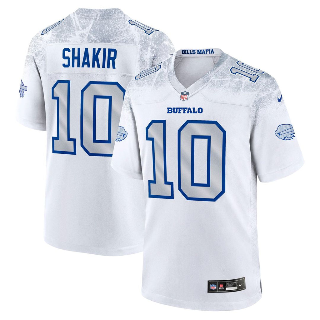 Men's Nike Buffalo Bills Khalil Shakir White 2025 Rivalries Collection Game NFL Jersey