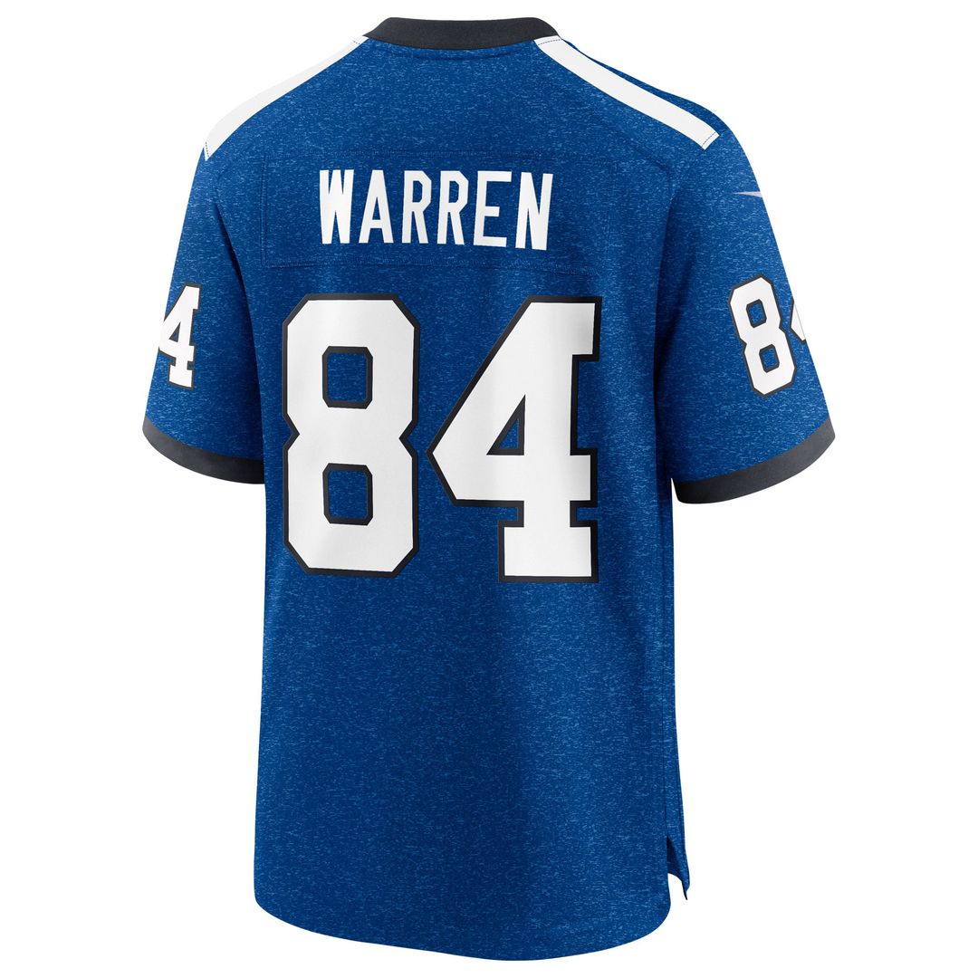 Men's Nike Indianapolis Colts Tyler Warren Heather Royal Alternate 2 Indiana Nights Game NFL Jersey