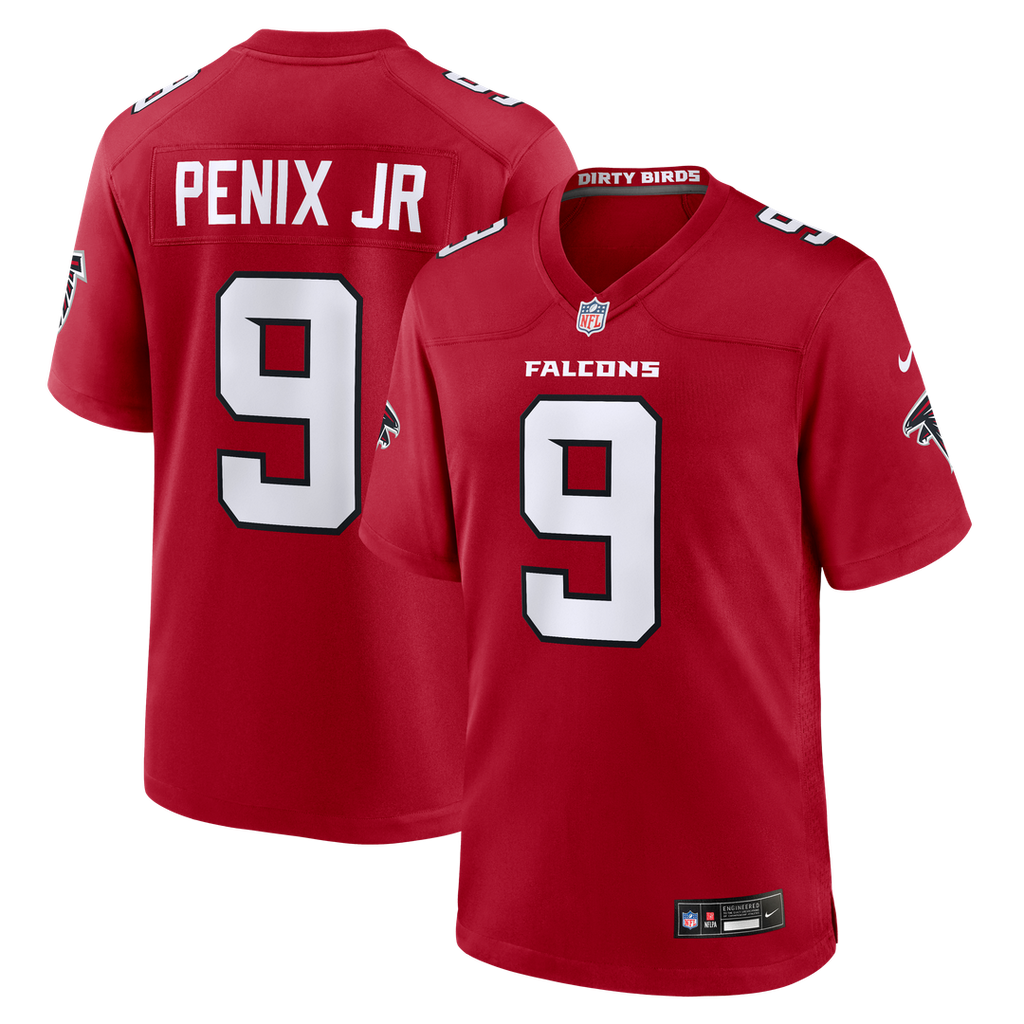 Men's Nike Atlanta Falcons Michael Penix Jr. Red Game NFL Jersey