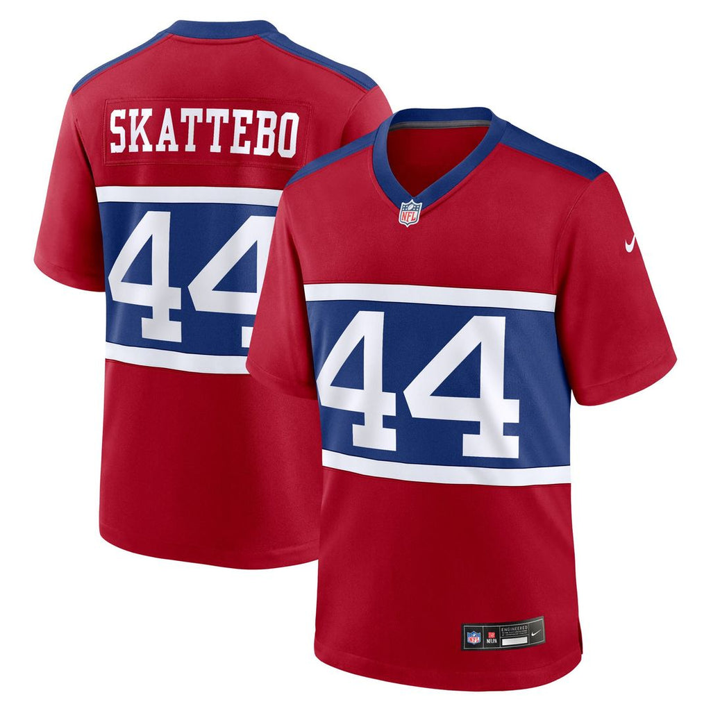 Men's Nike New York Giants Cam Skattebo Red Alternate Century Game NFL Jersey