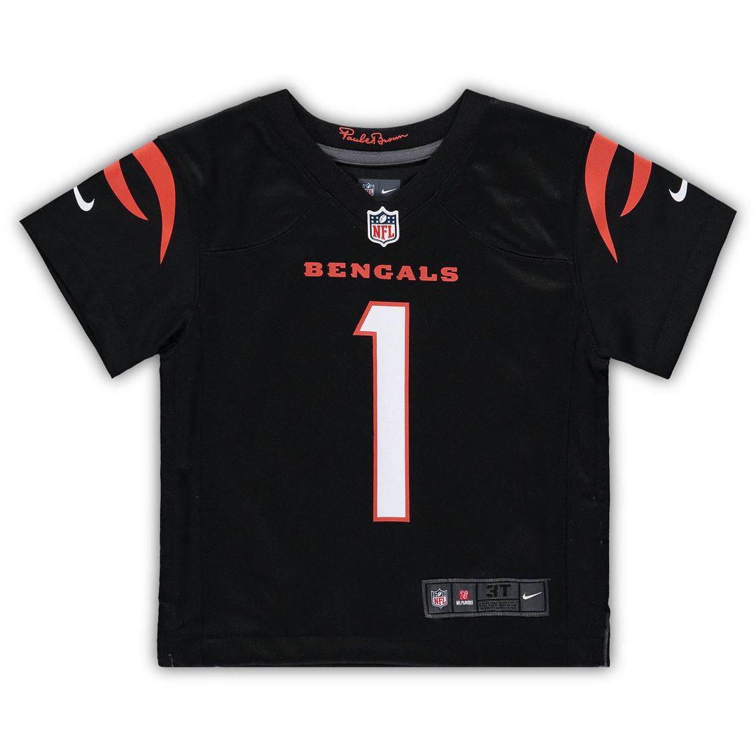 Toddler Nike Cincinnati Bengals Ja'Marr Chase Black Game NFL Jersey