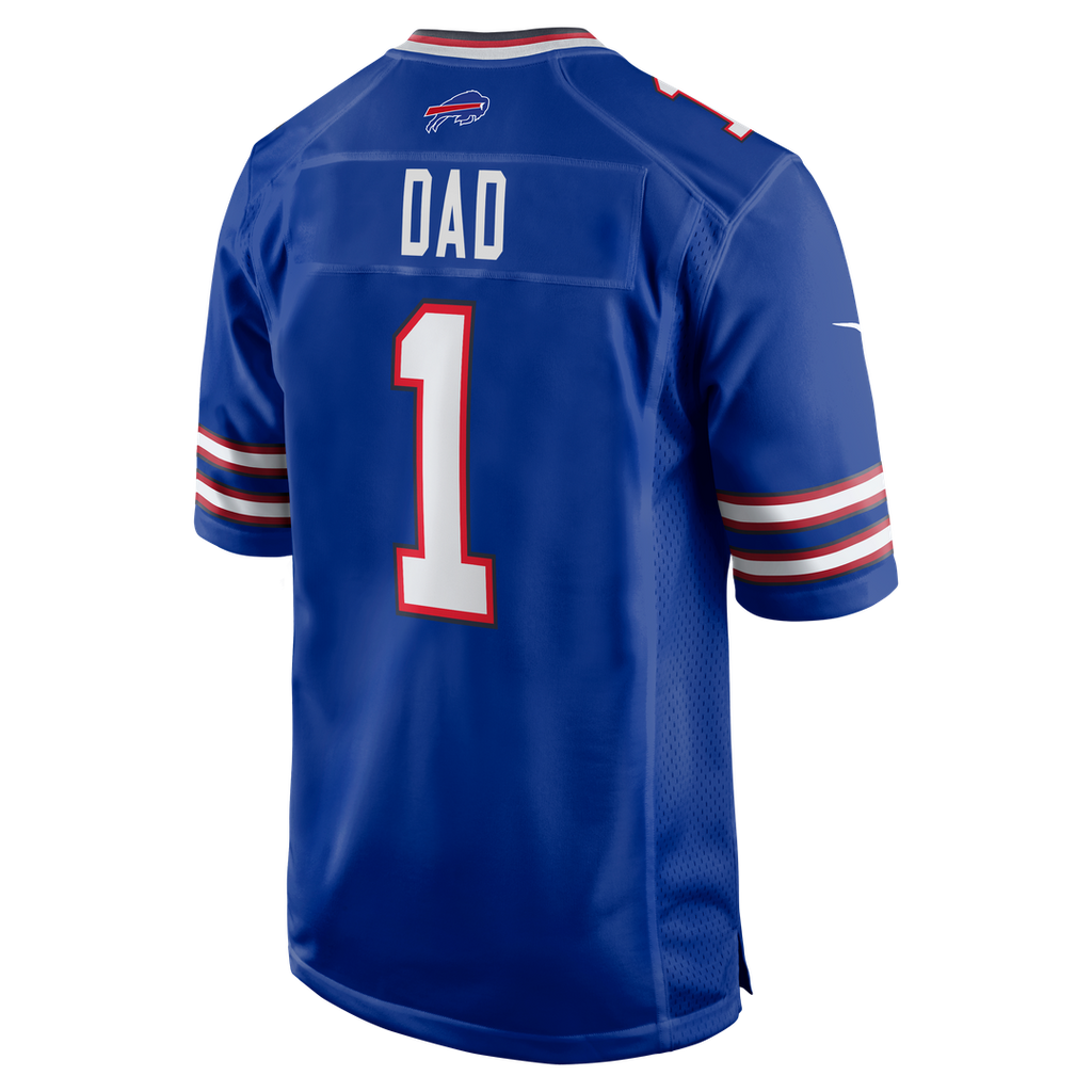 Men's Nike Buffalo Bills Number 1 Dad Royal Game NFL Jersey