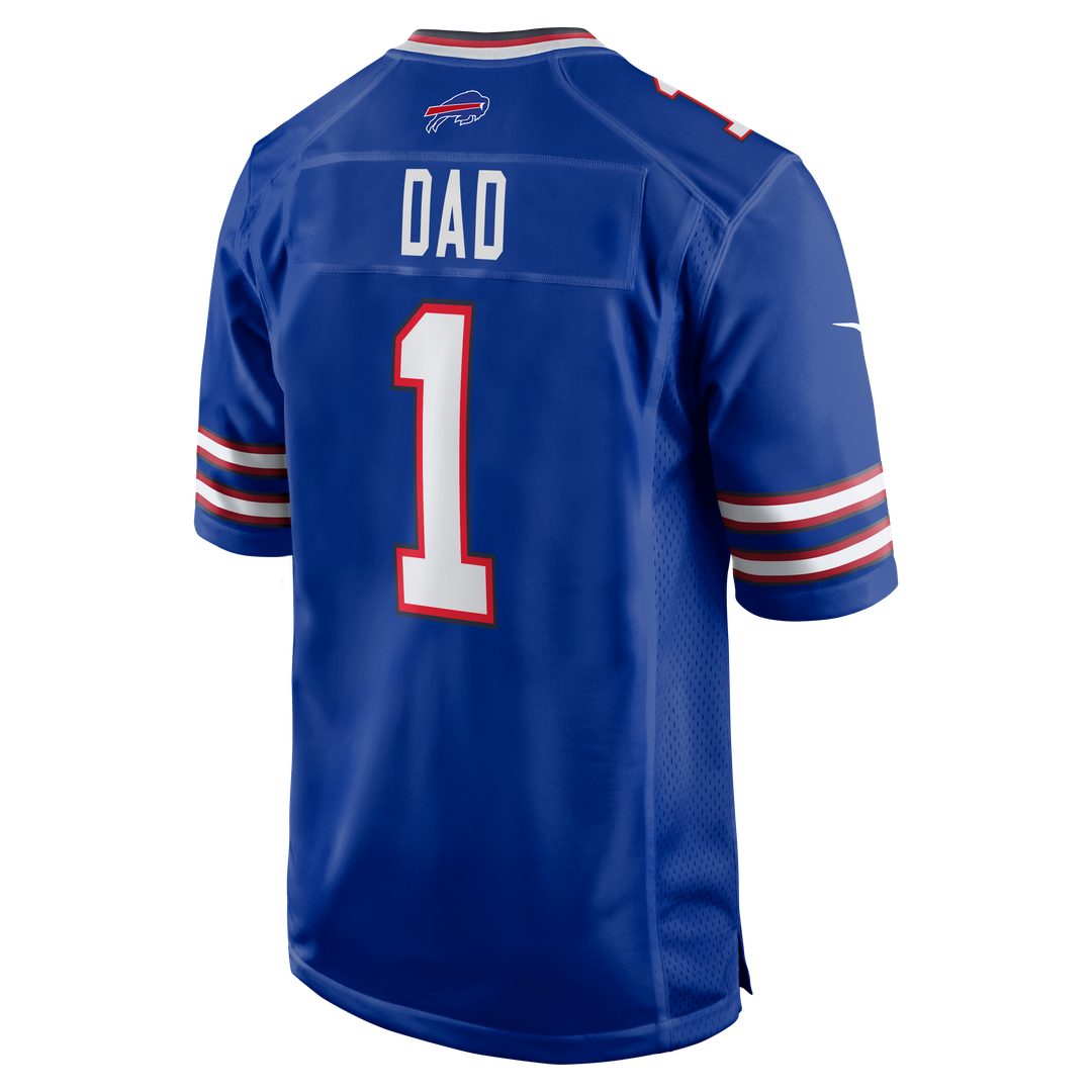 Men's Nike Buffalo Bills Number 1 Dad Royal Game NFL Jersey