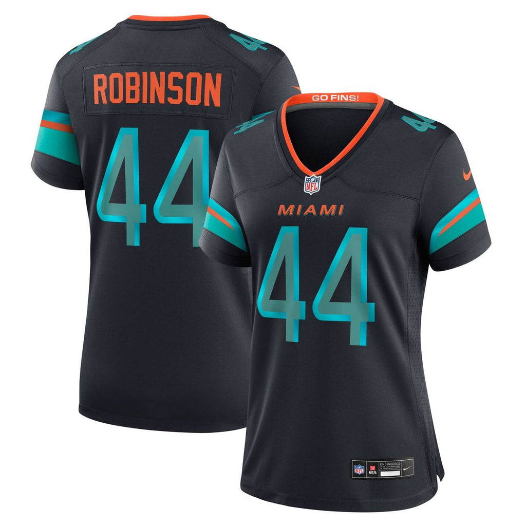 Women's Nike Miami Dolphins Chop Robinson Pitch Blue 2025 Rivalries Collection Game NFL Jersey