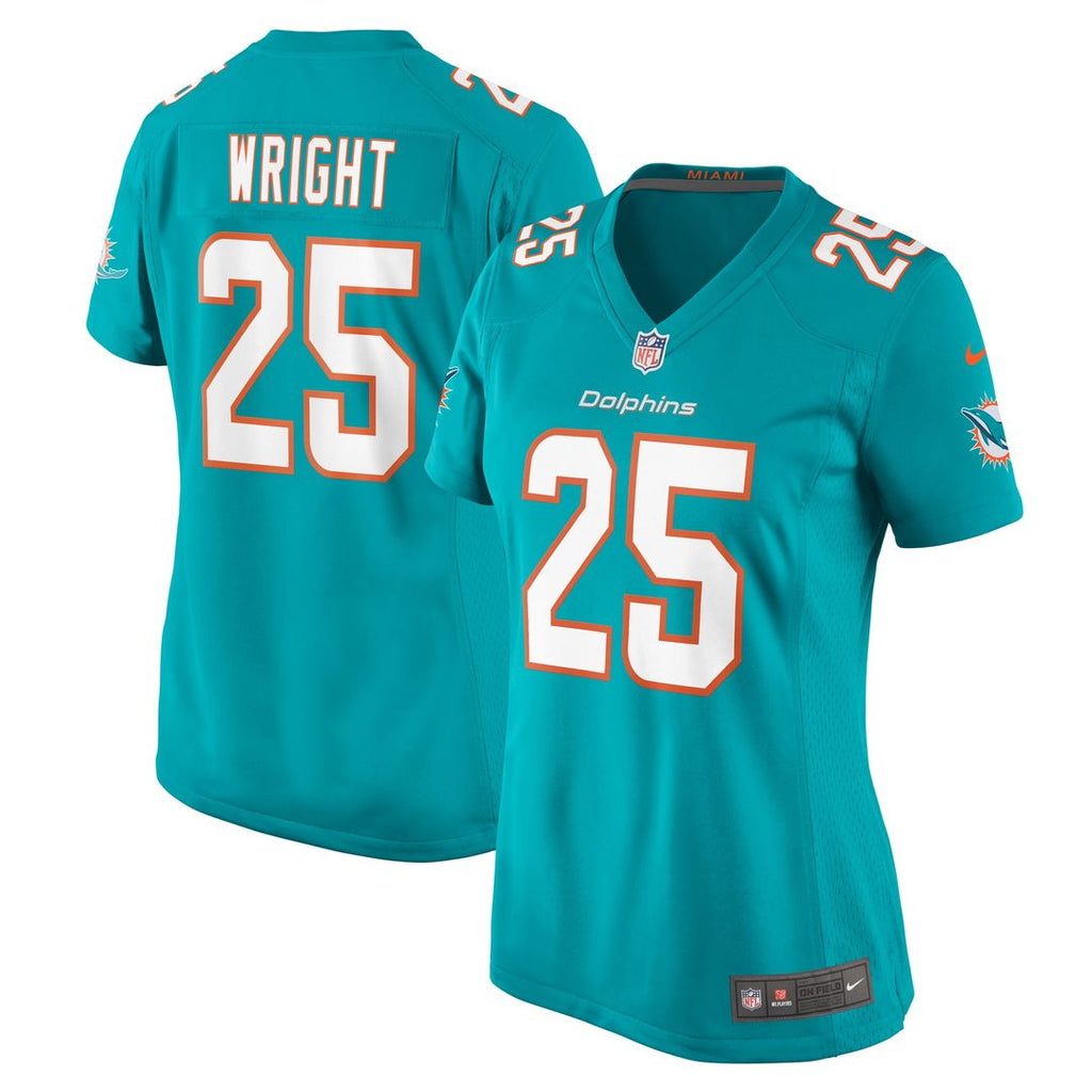 Women's Nike Miami Dolphins Jaylen Wright Aqua Game NFL Jersey