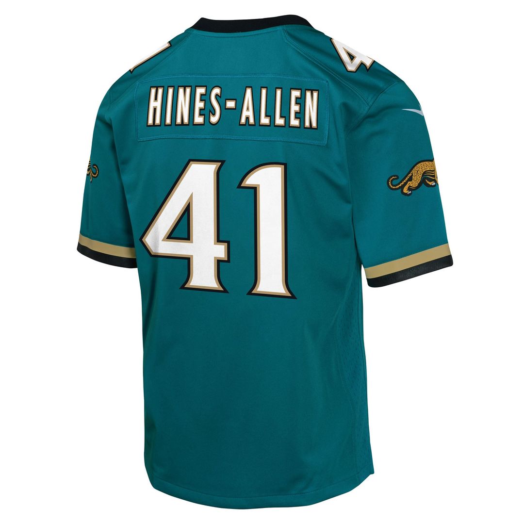 Youth Nike Jacksonville Jaguars Josh Hines-Allen Teal Alternate 2 Prowler Throwback Game NFL Jersey