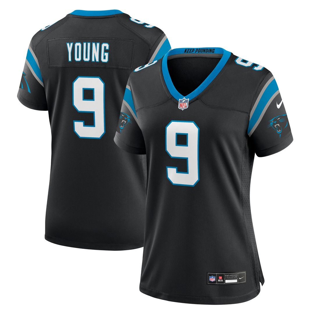 Women's Nike Carolina Panthers Bryce Young Black Team Game NFL Jersey