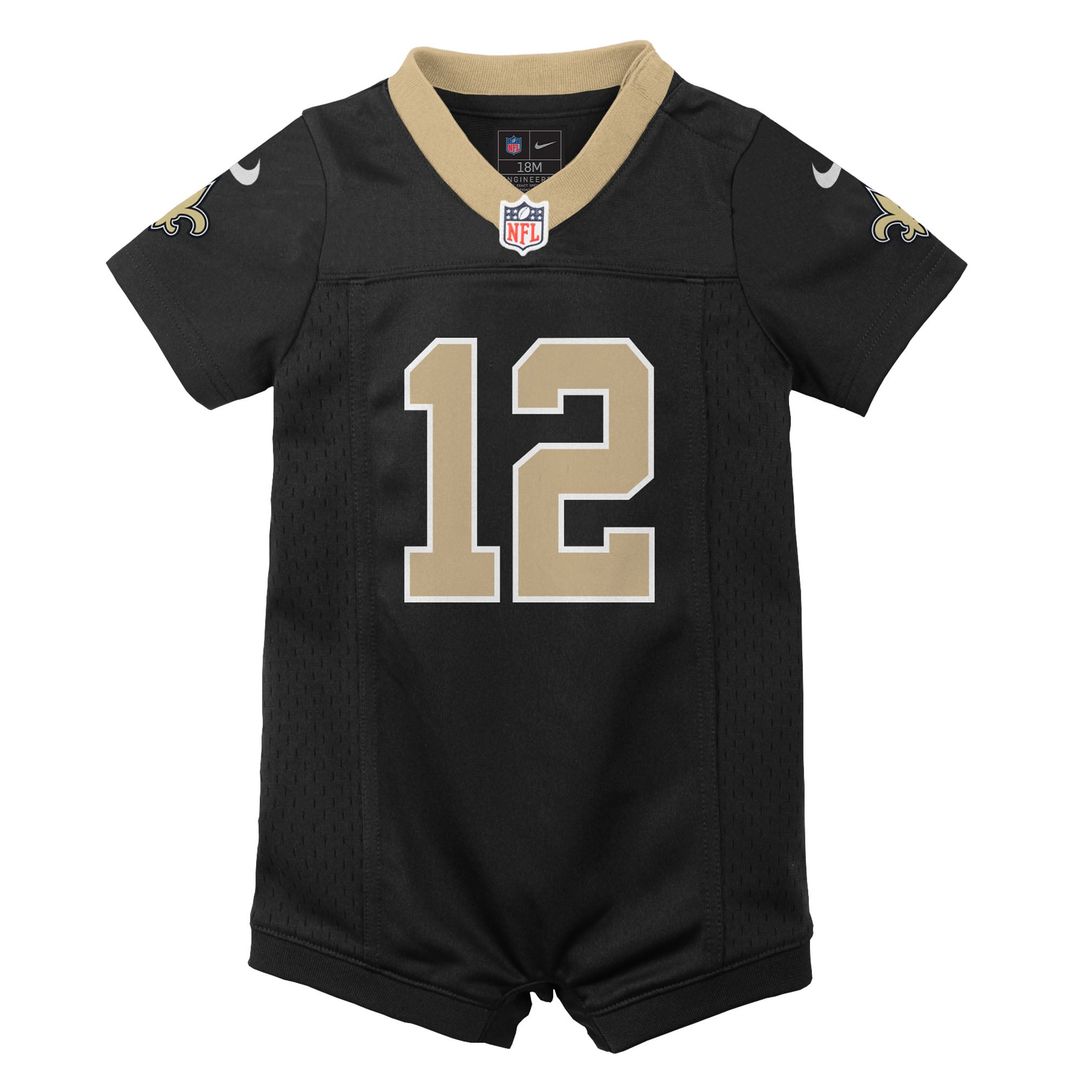 Infant Nike New Orleans Saints Chris Olave Black Newborn & Game Romper NFL Jersey