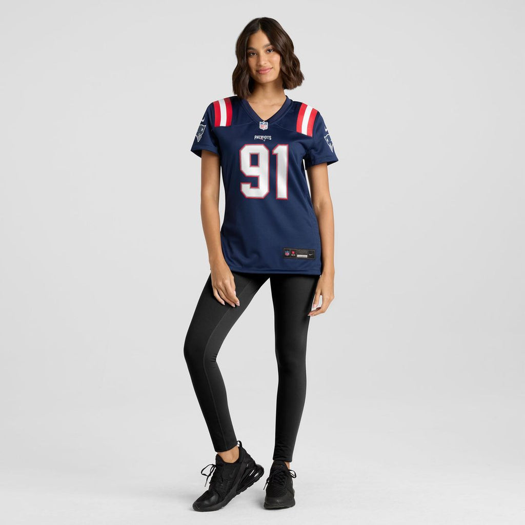 Women's Nike New England Patriots Elijah Ponder Navy Team Game NFL Jersey