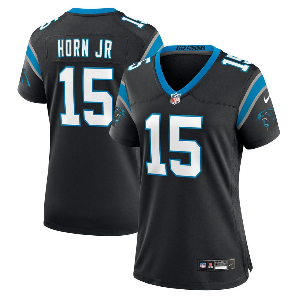 Women's Nike Carolina Panthers Jimmy Horn Jr Black Team Game NFL Jersey