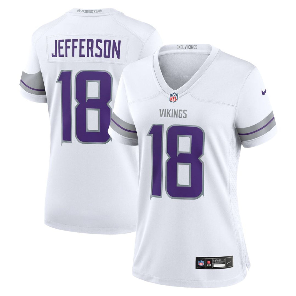 Women's Nike Minnesota Vikings Justin Jefferson White Alternate Game Player NFL Jersey