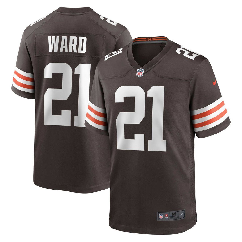 Men's Nike Cleveland Browns Denzel Ward Brown Game NFL Jersey