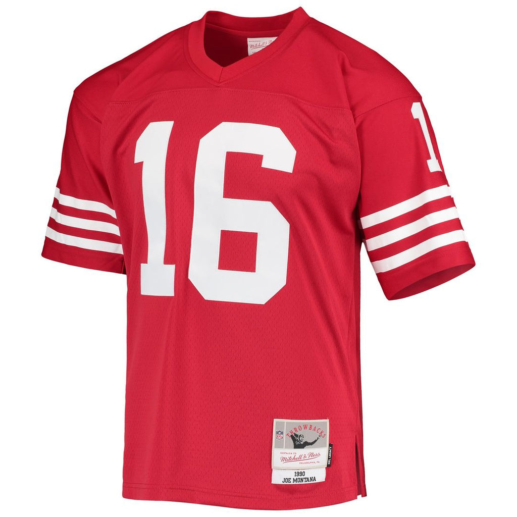 Men's Mitchell & Ness San Francisco 49ers Joe Montana Scarlet Legacy Replica NFL Jersey