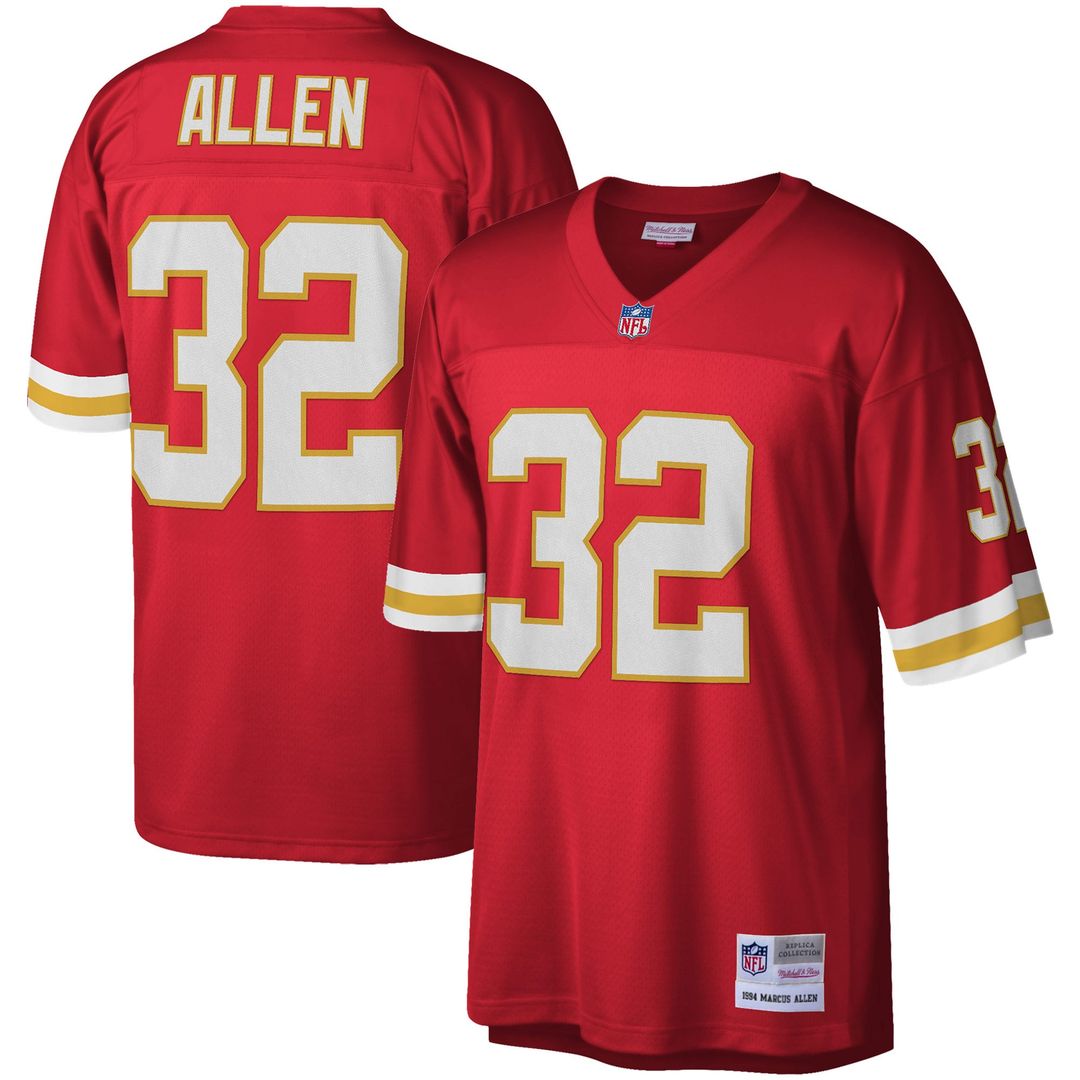 Men's Mitchell & Ness Kansas City Chiefs Marcus Allen Red Legacy Replica NFL Jersey