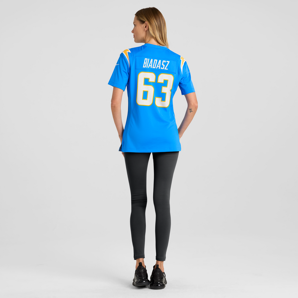 Women's Nike Los Angeles Chargers Tyler Biadasz Powder Blue Team Game NFL Jersey
