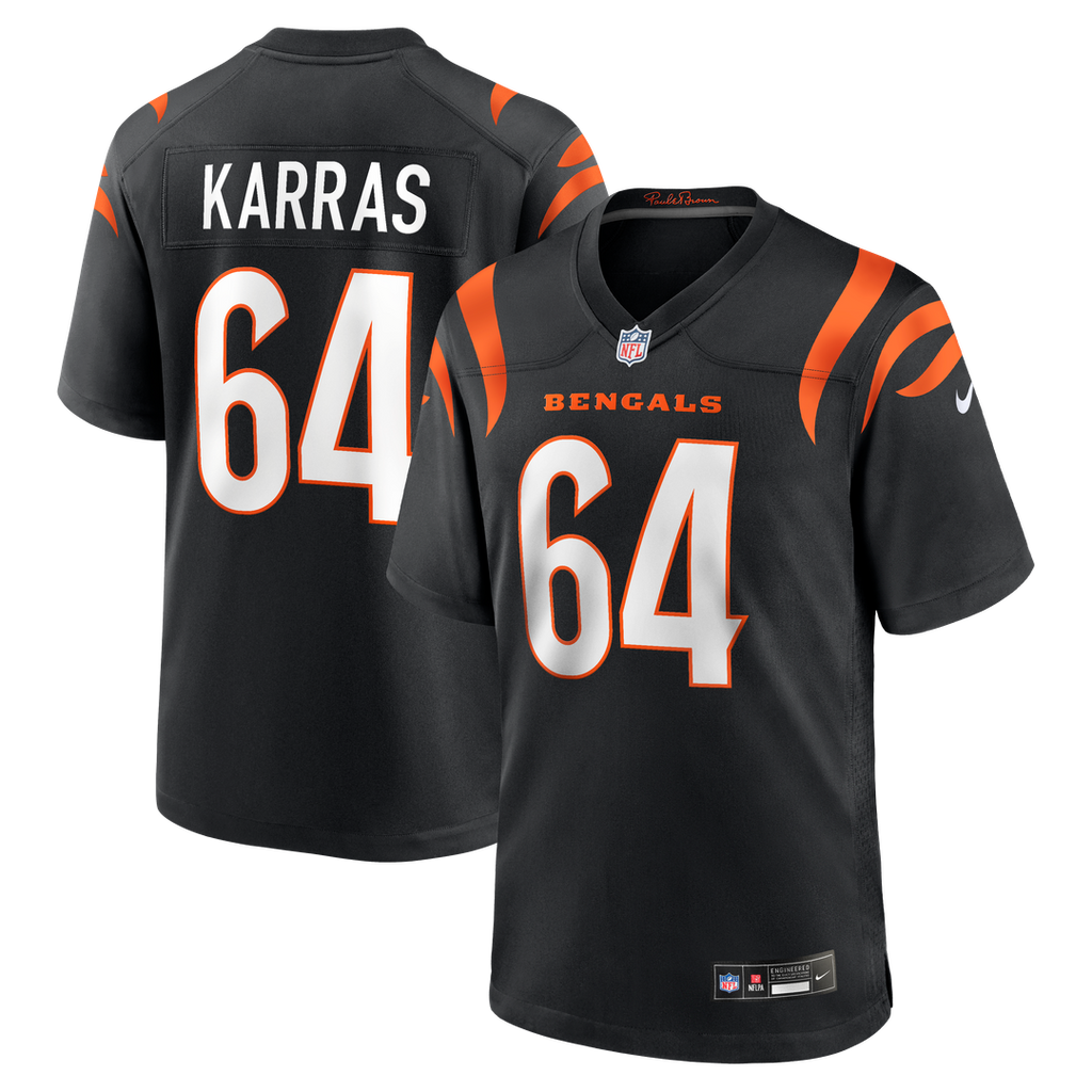 Men's Nike Cincinnati Bengals Ted Karras Black Game Player NFL Jersey