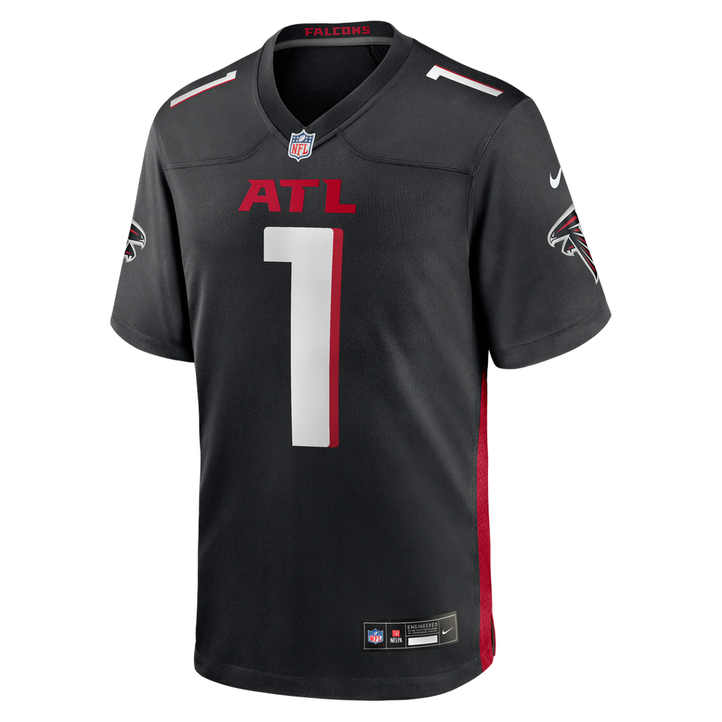 Men's Nike Atlanta Falcons Number 1 Groom Black Game NFL Jersey
