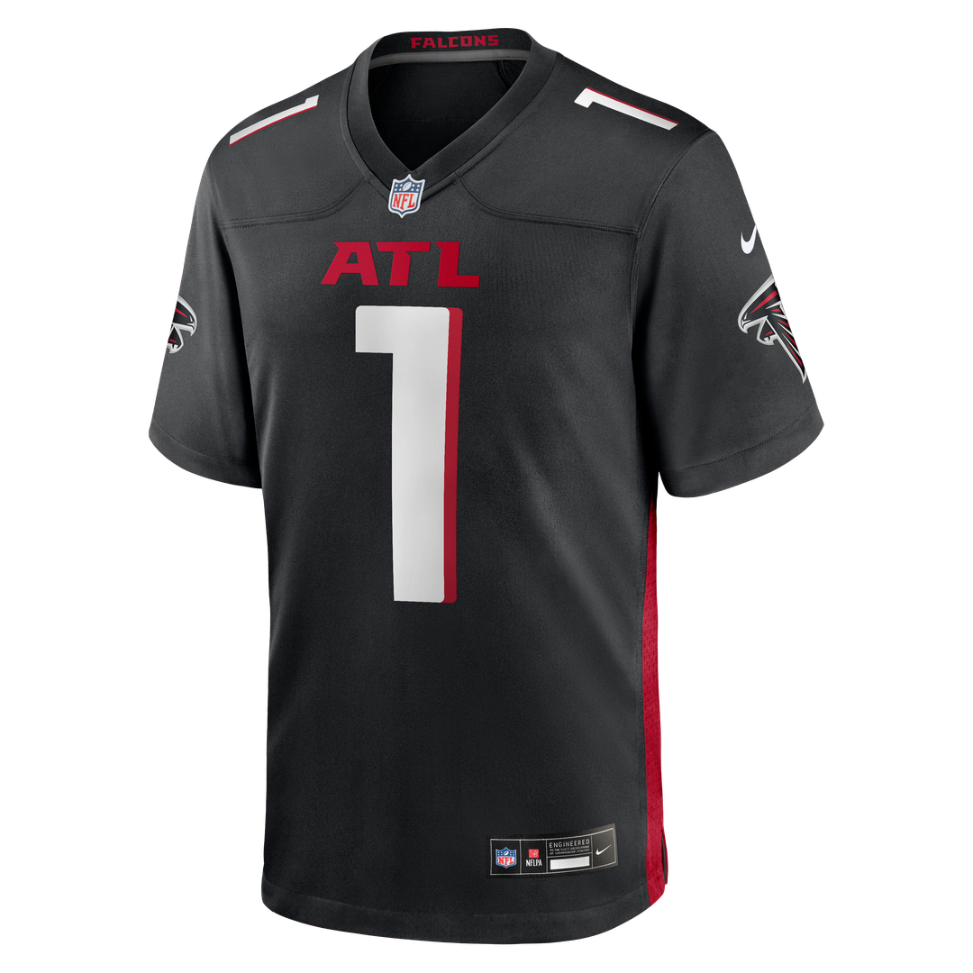 Men's Nike Atlanta Falcons Number 1 Groom Black Game NFL Jersey
