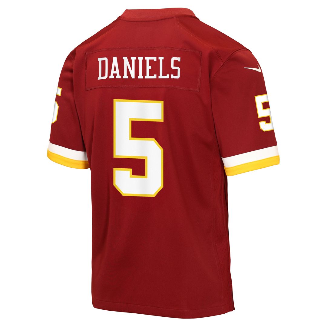 Youth Nike Washington Commanders Jayden Daniels Black Hail Raiser Alternate Game NFL Jersey