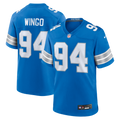 Men's Nike Detroit Lions Mekhi Wingo Blue Team Game NFL Jersey