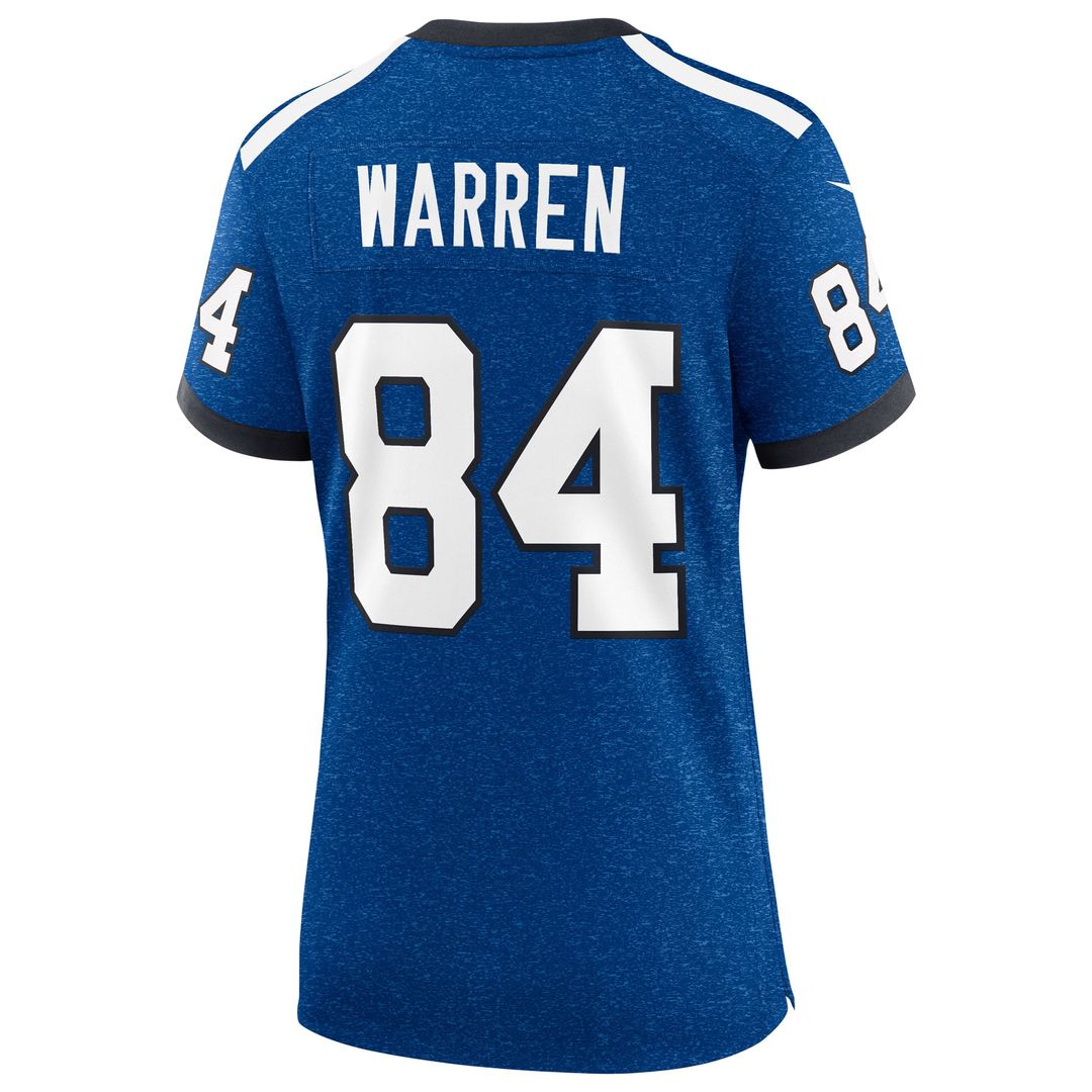 Women's Nike Indianapolis Colts Tyler Warren Heather Royal Alternate 2 Indiana Nights Game NFL Jersey
