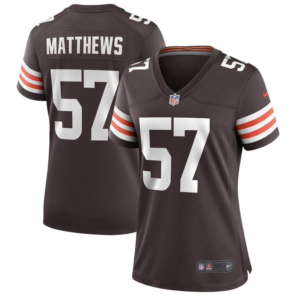 Women's Nike Cleveland Browns Clay Matthews Brown Game Retired Player NFL Jersey