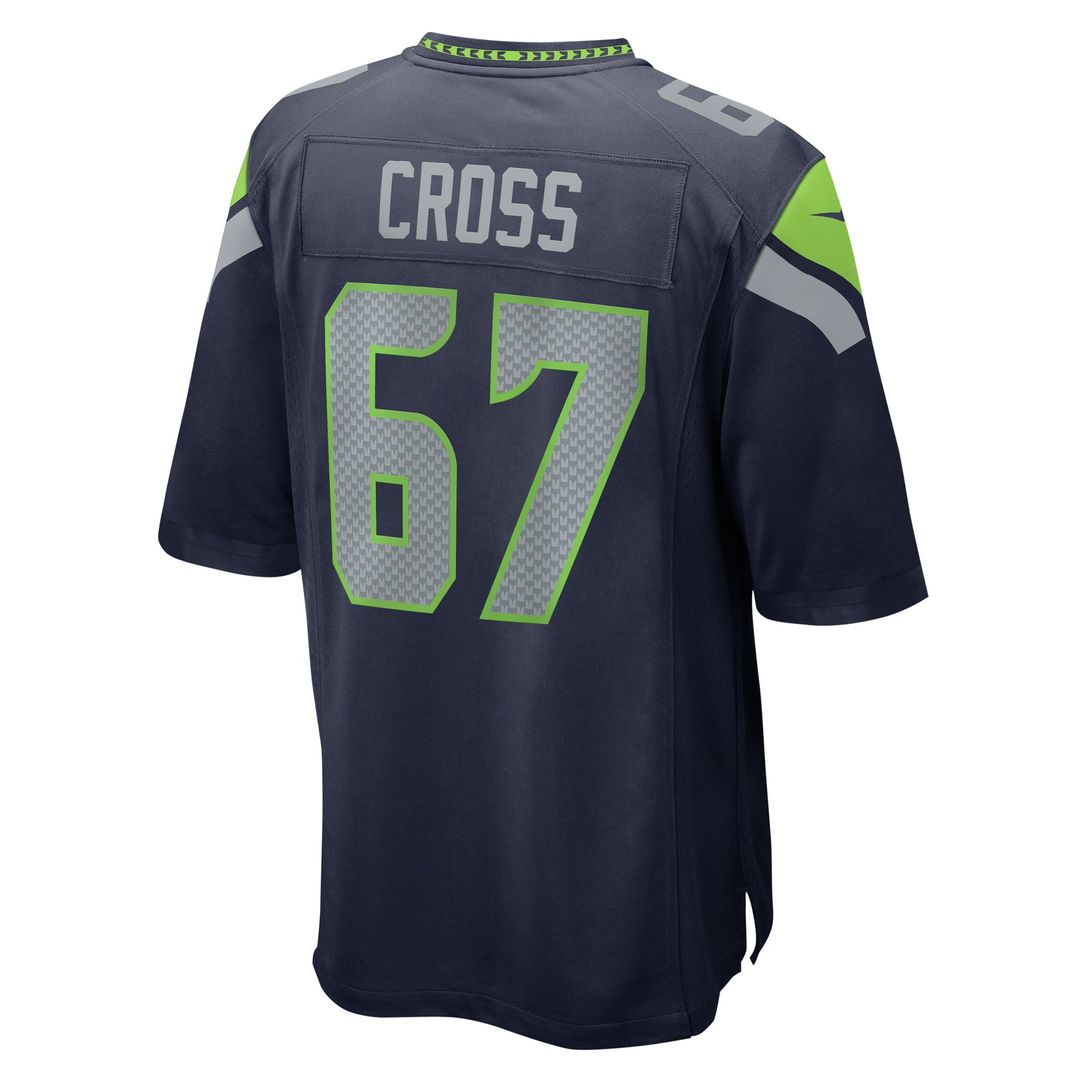 Men's Nike Seattle Seahawks Charles Cross College Navy Game NFL Jersey