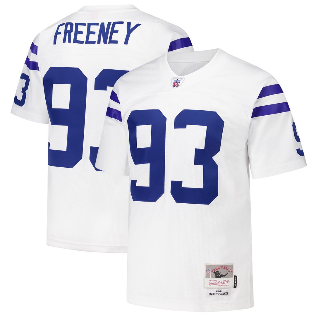 Men's Mitchell & Ness Indianapolis Colts Dwight Freeney White 2006 Legacy Replica NFL Jersey