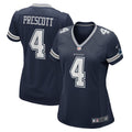 Women's Nike Dallas Cowboys Dak Prescott Navy Game Team NFL Jersey