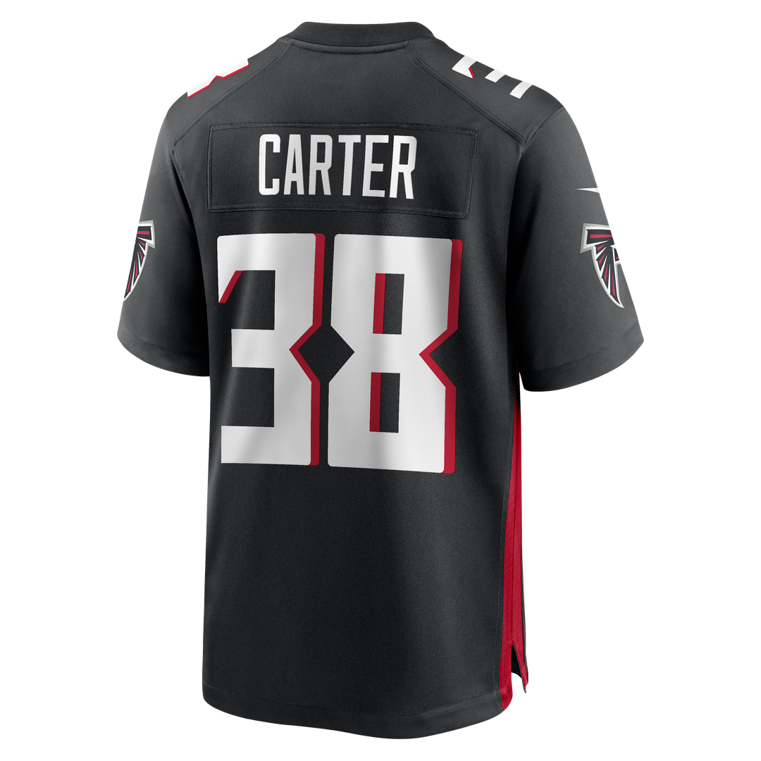 Men's Nike Atlanta Falcons Nathan Carter Black Team Game NFL Jersey