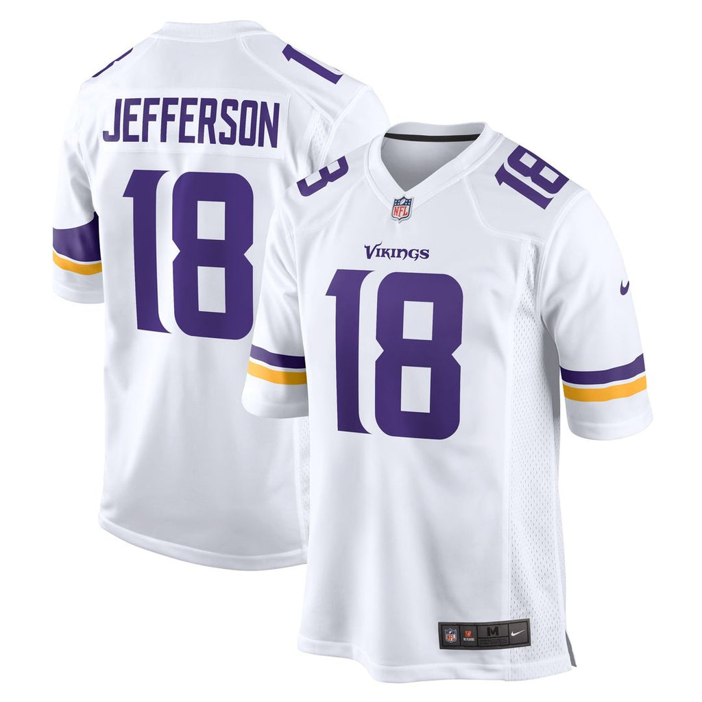 Men's Nike Minnesota Vikings Justin Jefferson White Game Player NFL Jersey