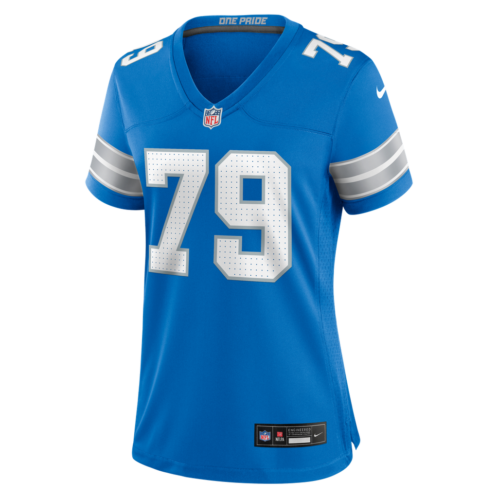 Women's Nike Detroit Lions Larry Borom Blue Team Game NFL Jersey