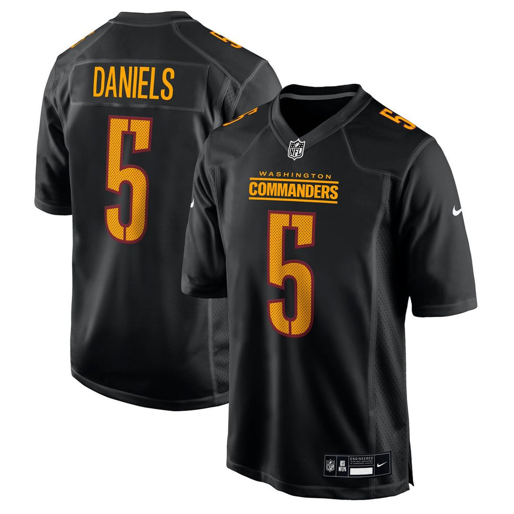 Men's Nike Washington Commanders Jayden Daniels Carbon Black Fashion NFL Jersey