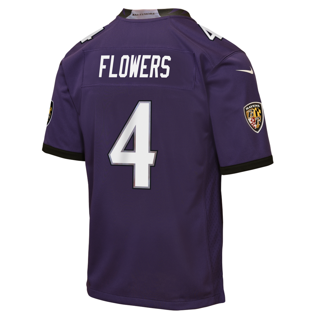 Youth Nike Baltimore Ravens Zay Flowers Black Alternate Game NFL Jersey