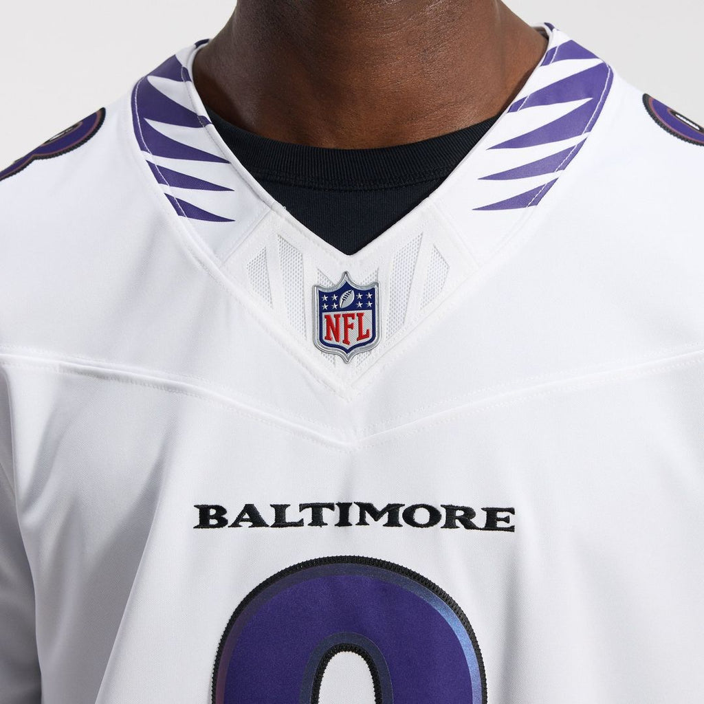Men's Nike Baltimore Ravens Lamar Jackson White Vapor F.U.S.E. Stitched Limited NFL Jersey