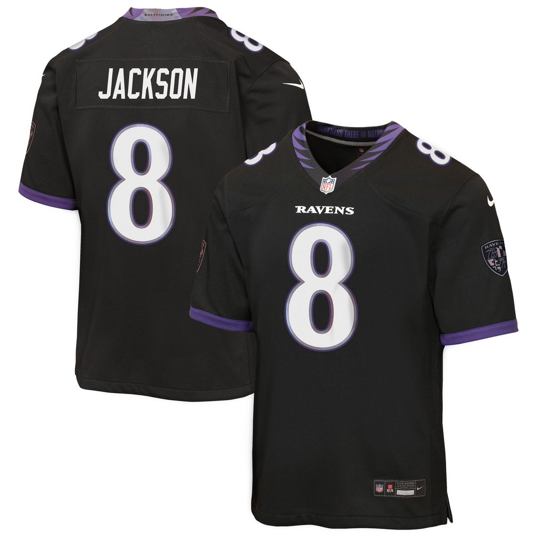 Youth Nike Baltimore Ravens Lamar Jackson White Game NFL Jersey