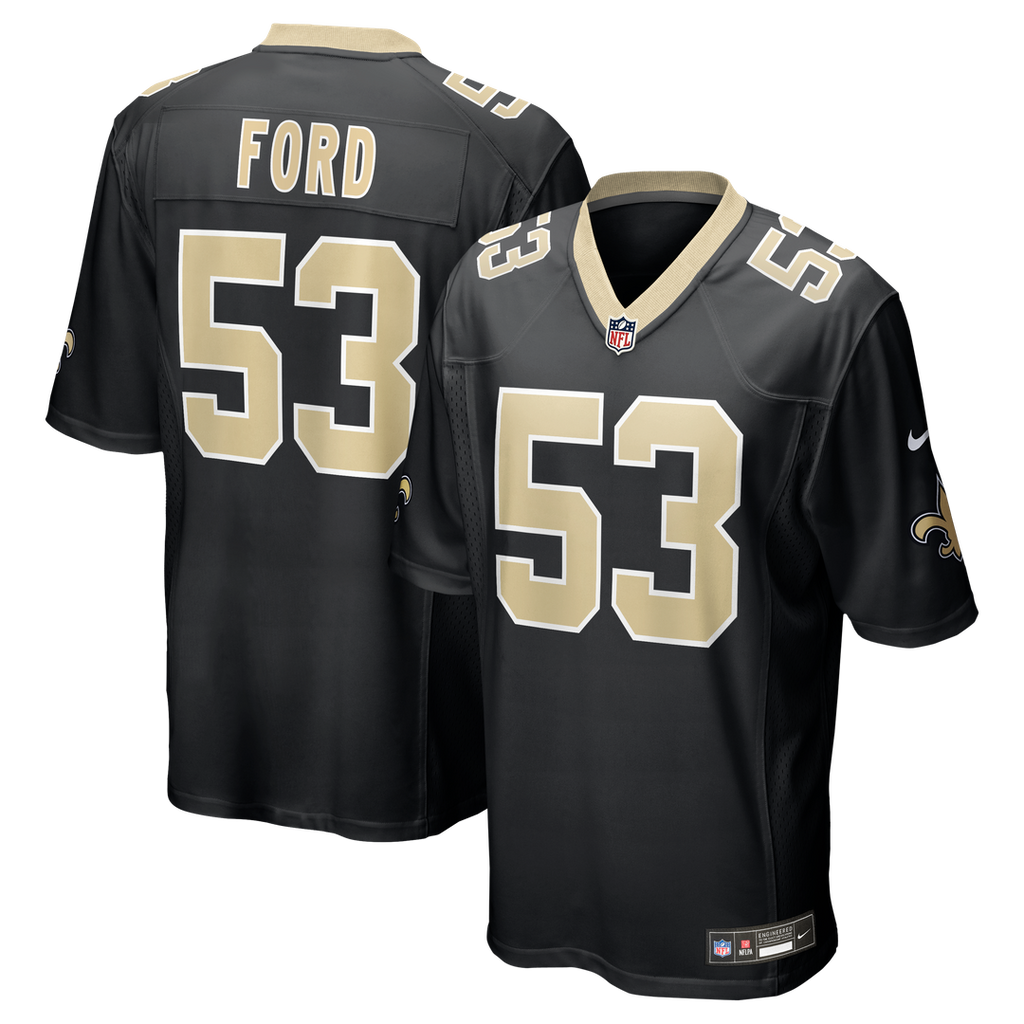 Men's Nike New Orleans Saints Jaylan Ford Black Game NFL Jersey