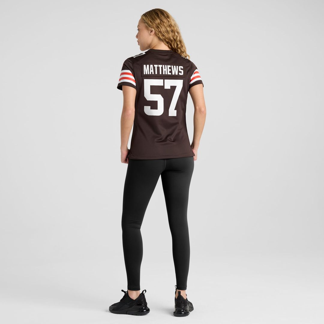 Women's Nike Cleveland Browns Clay Matthews Brown Game Retired Player NFL Jersey