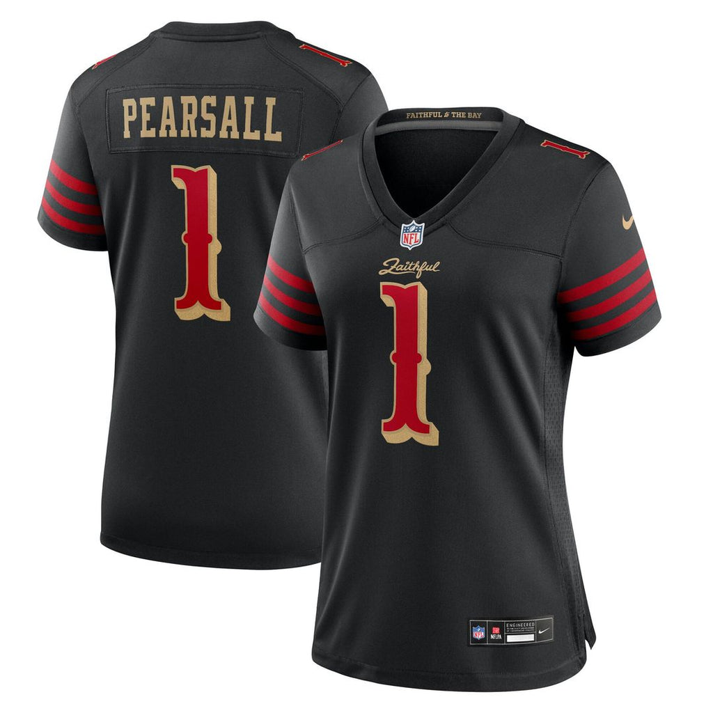 Women's Nike San Francisco 49ers Ricky Pearsall Black 2025 Rivalries Collection Game NFL Jersey