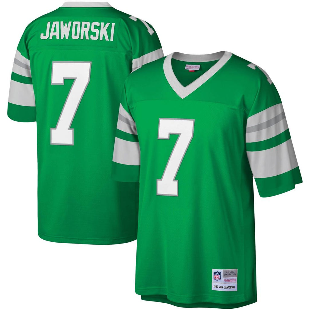 Men's Mitchell & Ness Philadelphia Eagles Ron Jaworski Kelly Green Legacy Replica NFL Jersey