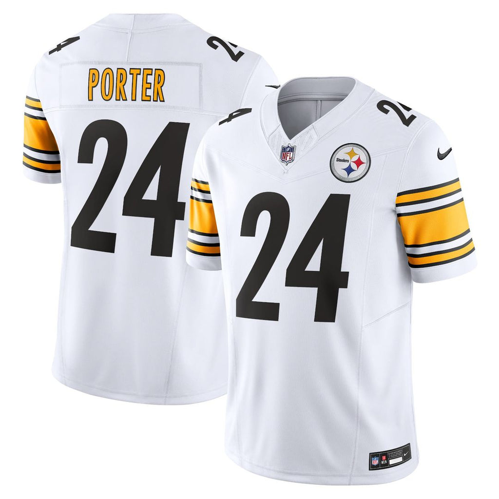 Men's Nike Pittsburgh Steelers Joey Porter Jr. White Vapor F.U.S.E. Limited NFL Jersey